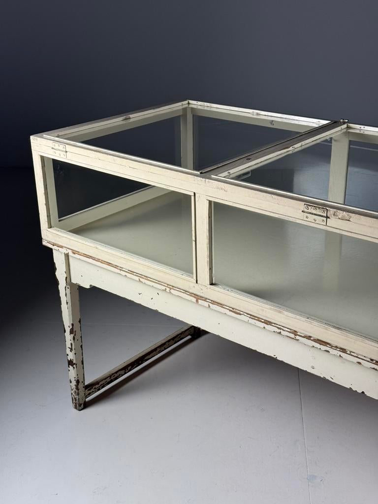 Vitrinekast toonbank wit landelijk glas, Minder dan 100 cm, 25 tot 50 cm, 50 tot 100 cm, Ophalen of Verzenden