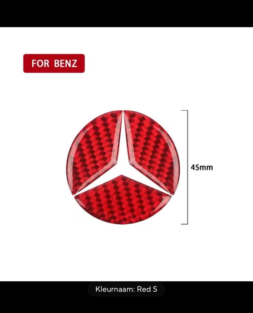 Mercedes Stuurwiel Sticker rood, Ophalen of Verzenden, Nieuw