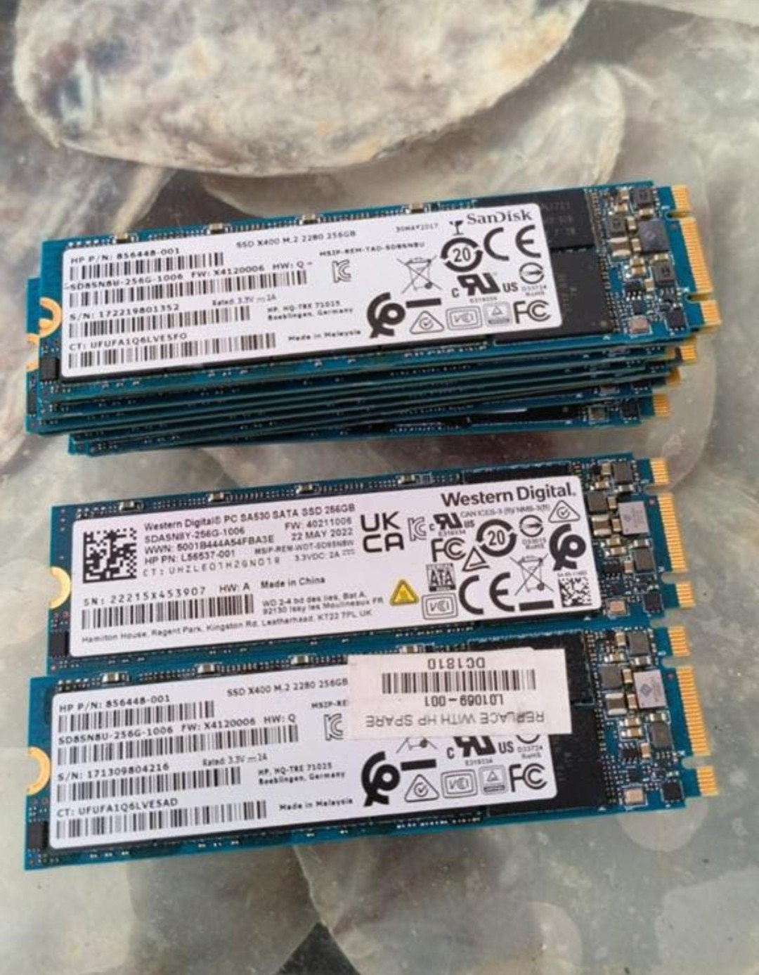 Partij 5x m2 sata 256gb ssd schijven van Sandisk, IZGS!, Computers en Software, Harde schijven, Intern, Gebruikt, SSD, Ophalen of Verzenden