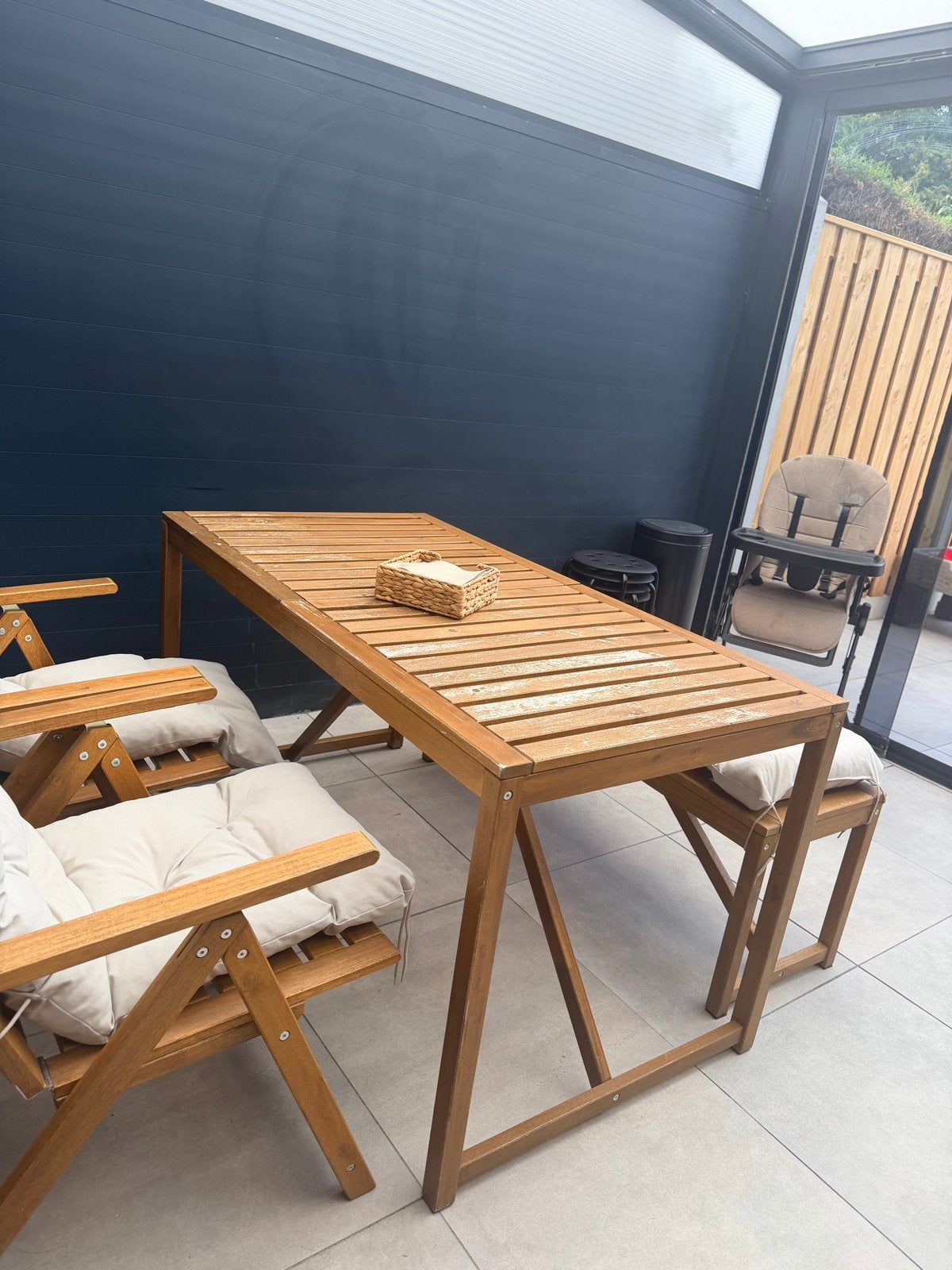 Ikea tuinset, netjes gebruikt en zeer schoon, Ophalen, 4 zitplaatsen, Gebruikt, Eettafel
