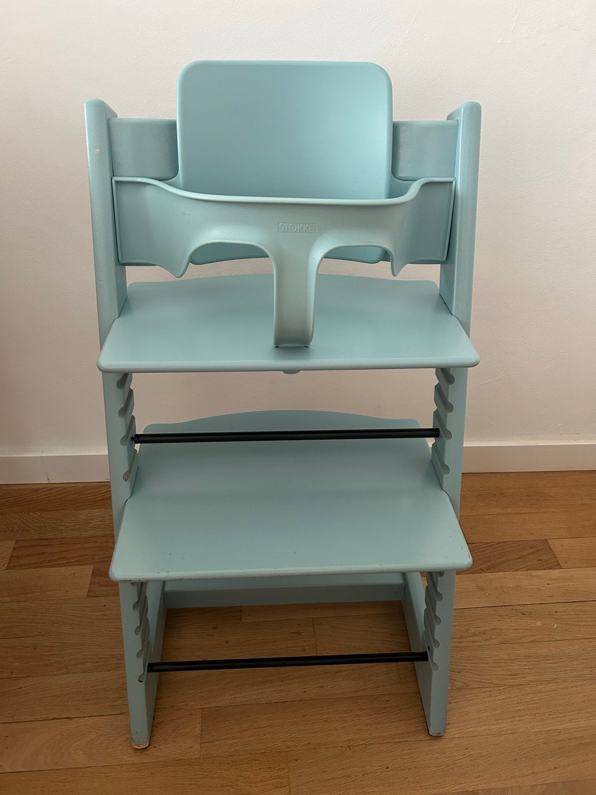 Stokke Tripp Trapp met babyinzet - lichtblauw, Ophalen, Gebruikt, Meegroeistoel, Aanschuifbaar