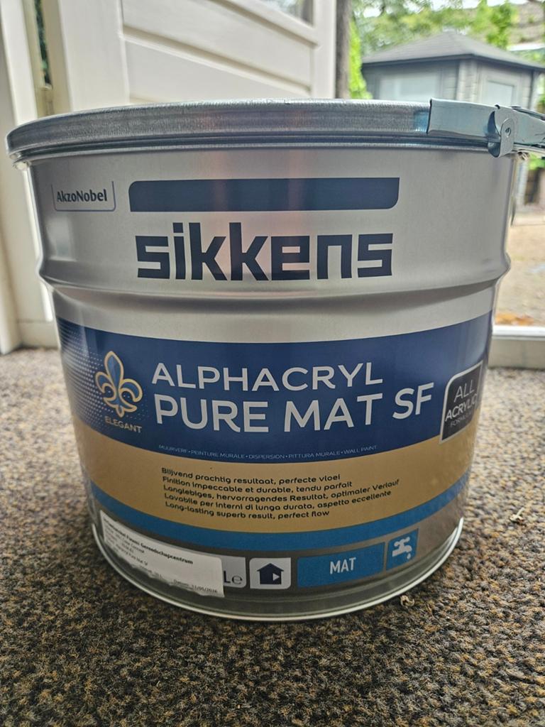 Sikkens Alphacryl Pure Mat SF Muurverf F6.04.82, Ophalen, Overige kleuren, Nieuw, Verf