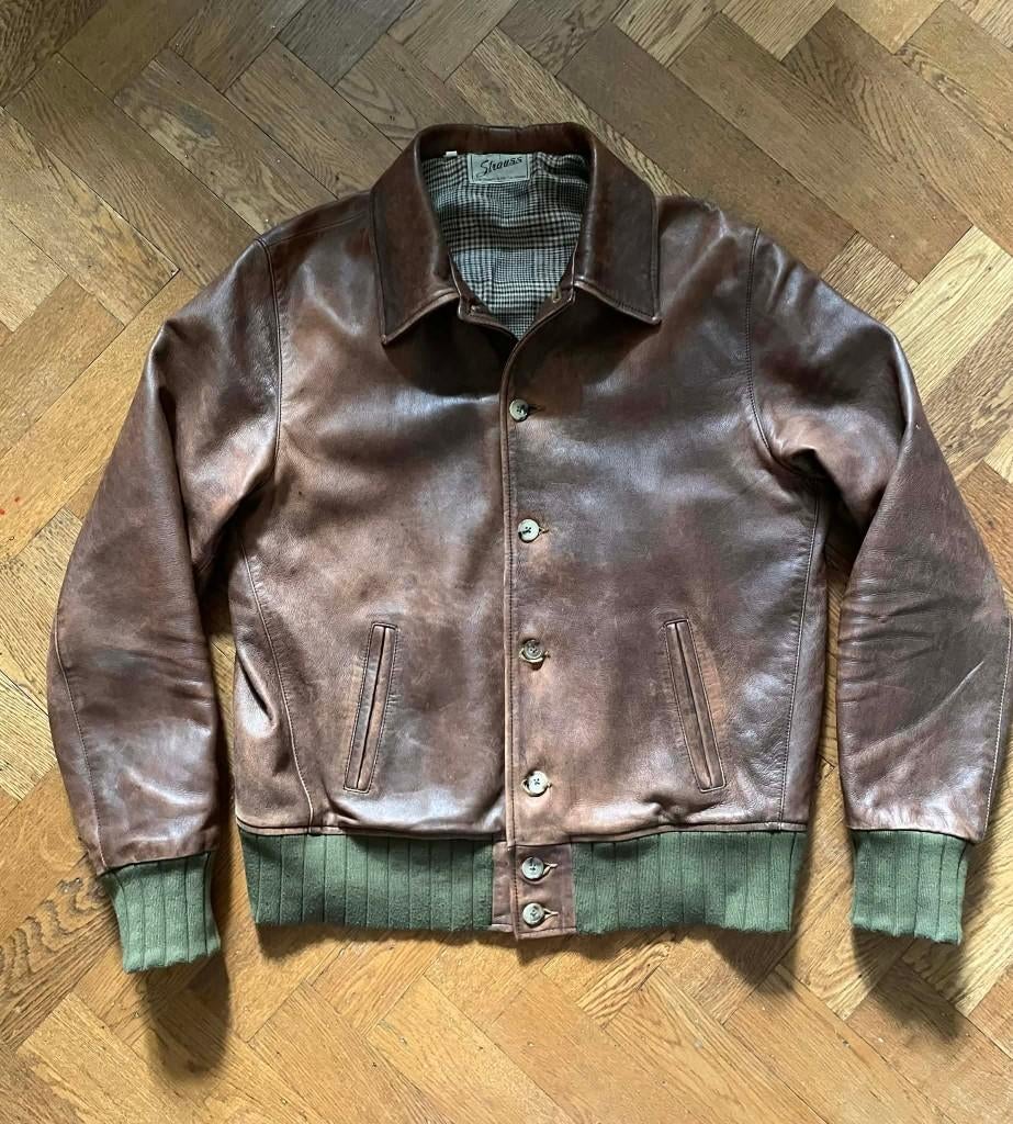 Levi's Vintage Clothing "Rye" leather sportsjacket, Kleding | Heren, Jassen | Zomer, Ophalen of Verzenden, Gedragen, Overige maten