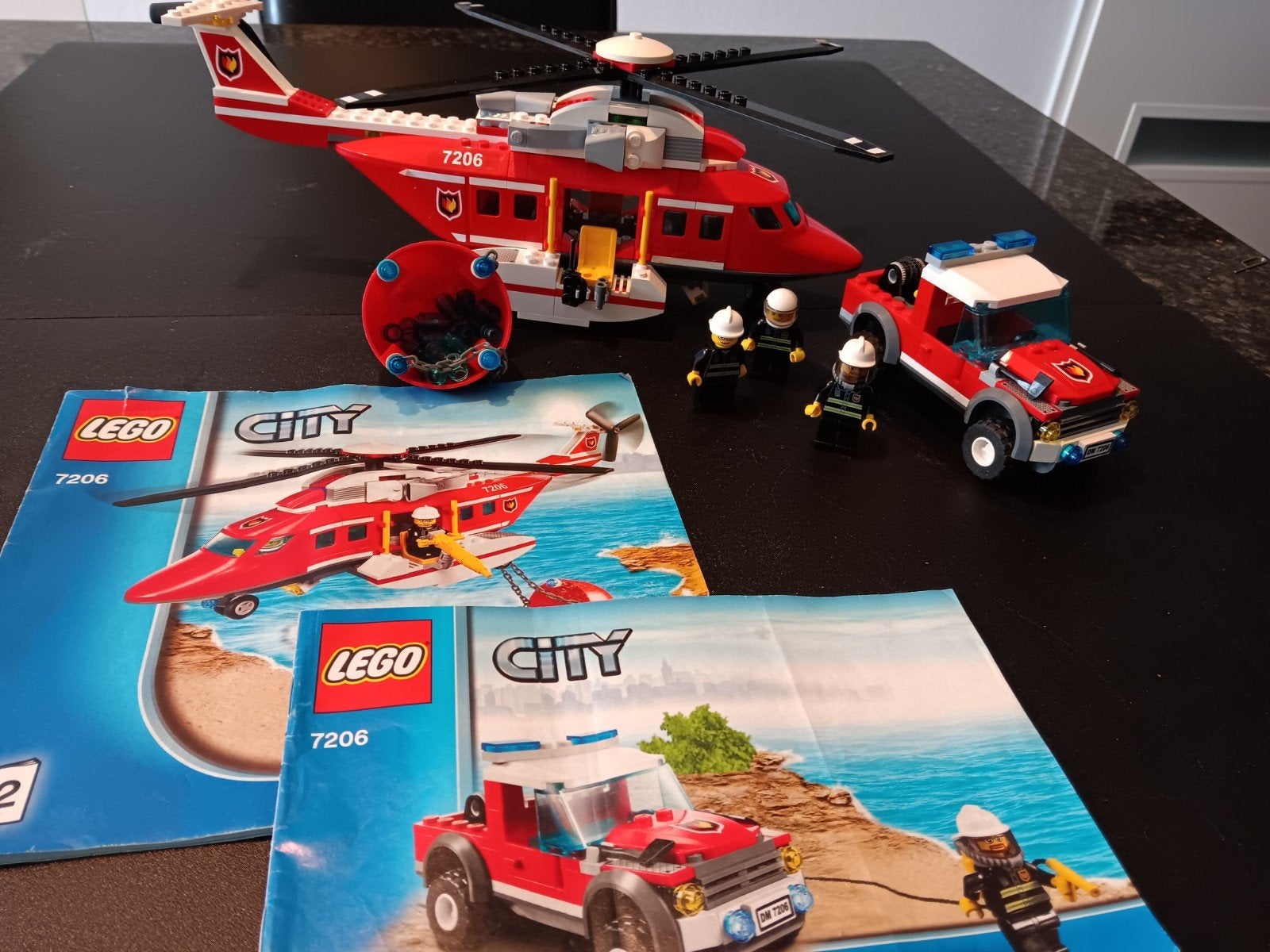 Lego City Brandweer Helikopter en Pick-up (7206), Compleet, City, Lego, Ophalen of Verzenden