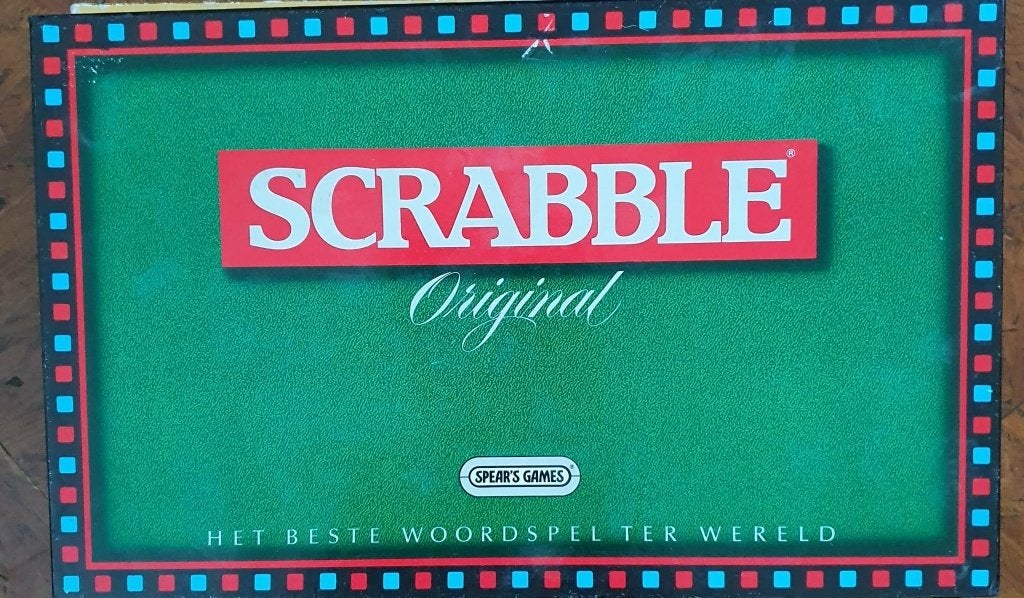 scrabble in groene doos, Ophalen of Verzenden, Gebruikt, Spears gamers