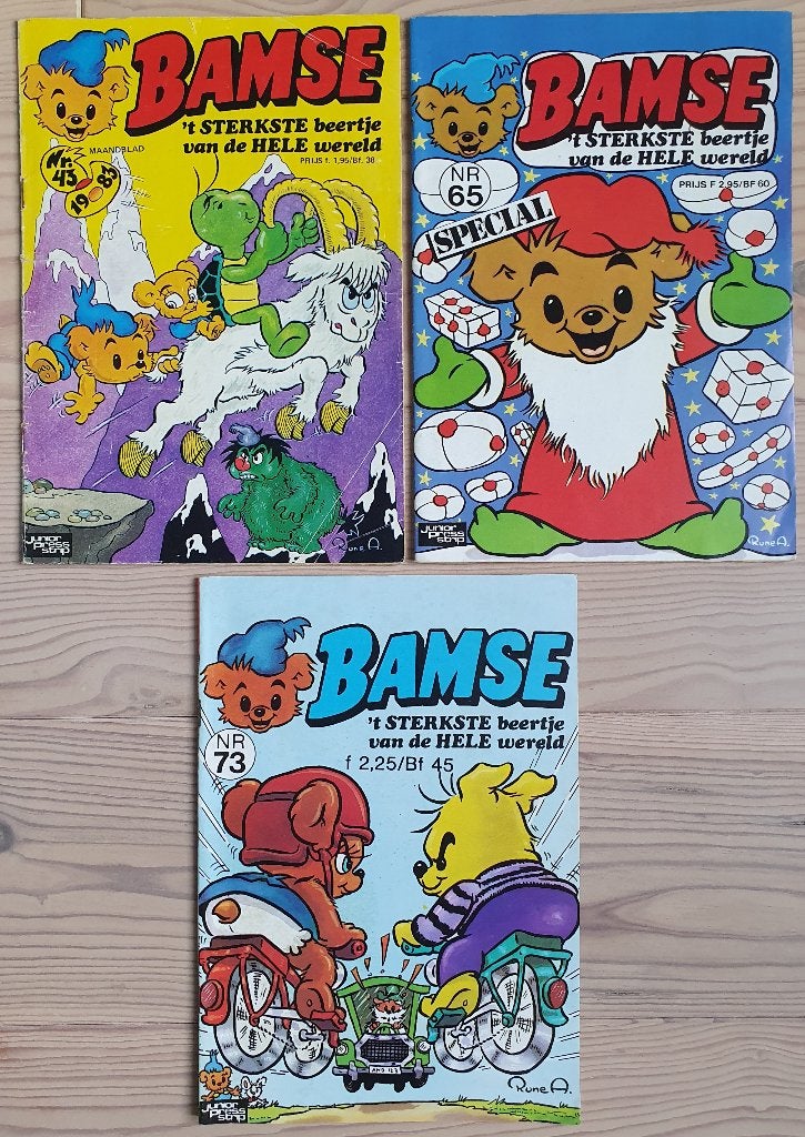 3x het stripblad: Bamse, het sterkste beertje van de wereld, Meerdere stripboeken, Verzenden, Zo goed als nieuw, Junior Press