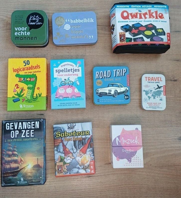 Diverse reisspellen en babbelblikken - Nieuwstaat, Hobby en Vrije tijd, Ophalen of Verzenden