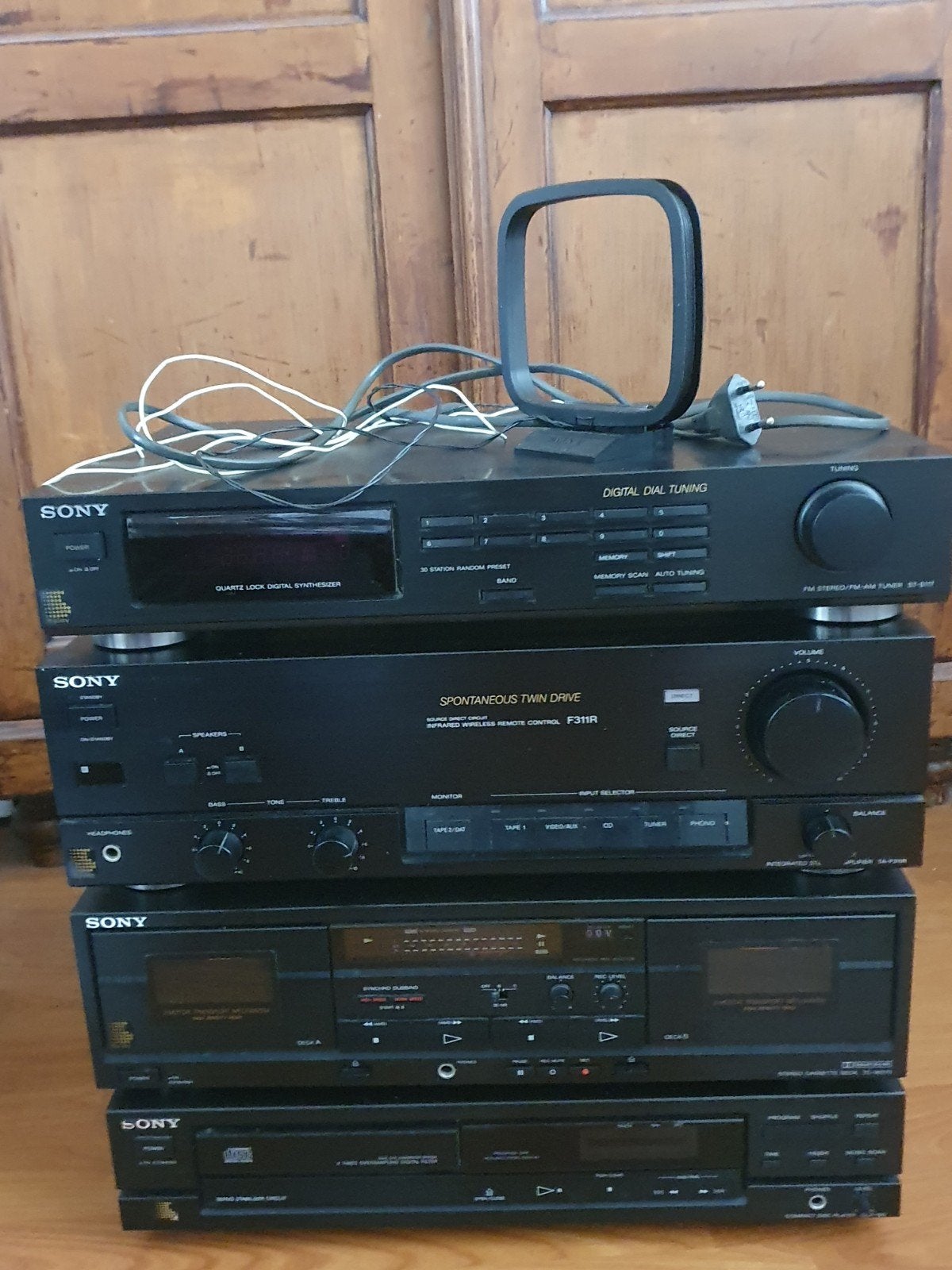 Sony Hifi Set: Versterker, Tuner, 2x Cassettedeck, CD-speler, Sony, Losse componenten, Ophalen of Verzenden, Cassettedeck