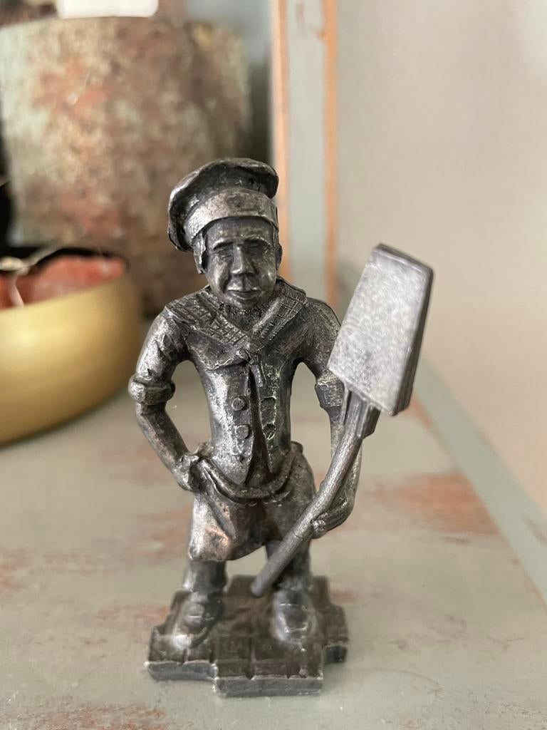 Bakker tinnen beeldje Daalderop Royal Holland, Antiek en Kunst, Ophalen of Verzenden