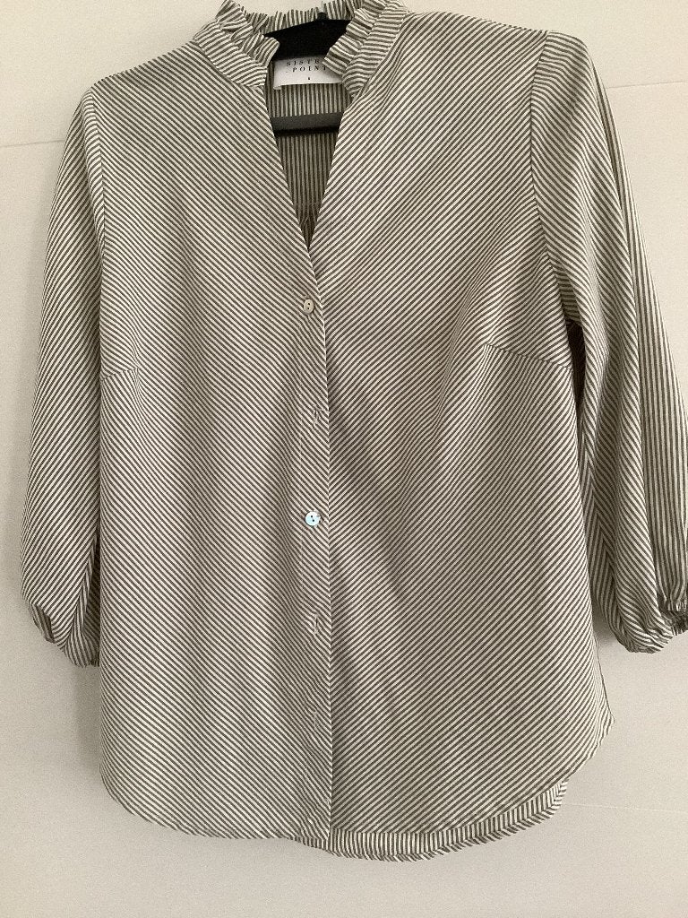 Groen/witte blouse, Kleding | Dames, Blouses en Tunieken, Sisters Point, Ophalen of Verzenden, Zo goed als nieuw, Maat 36 (S)