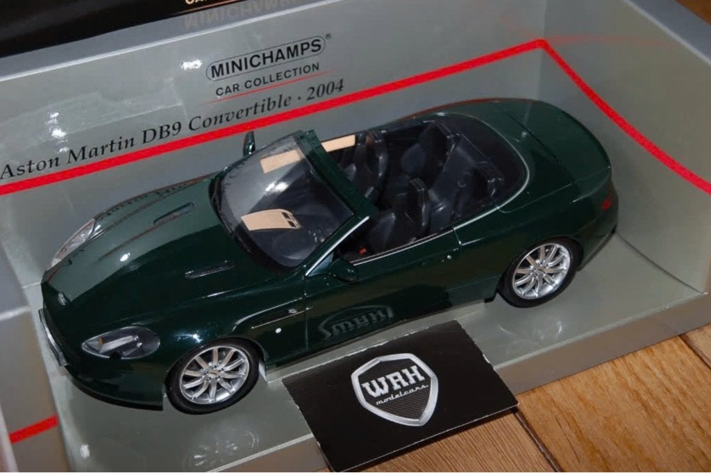 1:18 ASTON MARTIN DB9 CABRIOLET green Minichamps WRH, Verzenden, Zo goed als nieuw, Auto, MiniChamps