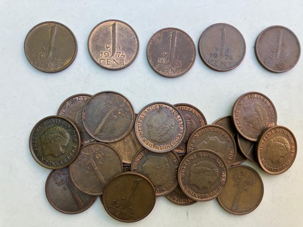24 Centen 1974, Postzegels en Munten, Munten | Nederland, Ophalen of Verzenden, Koningin Juliana, 1 cent, Losse munt