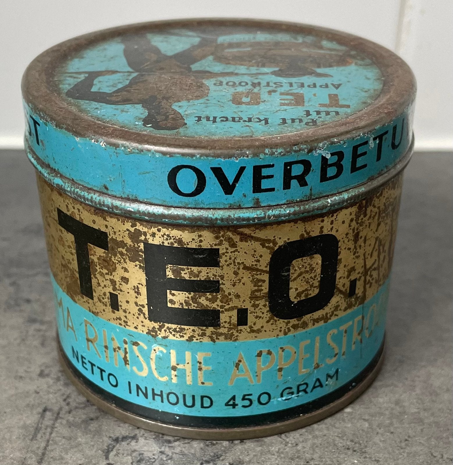 Blikje T.E.O. Rinsche appelstroop Taminiau Elst, Ophalen of Verzenden, Zo goed als nieuw, Overige
