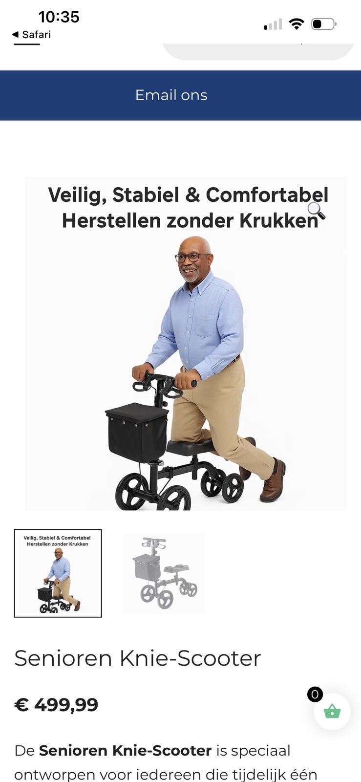 Knee walker , knie step revalidatie loper knie fiets, Diversen, Rollators, Ophalen, Zo goed als nieuw