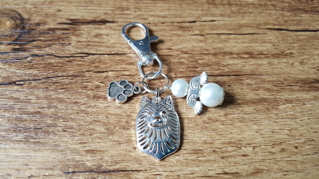 Sleutelhanger Finse spits silver plated met beschermengel, Verzenden, Nieuw