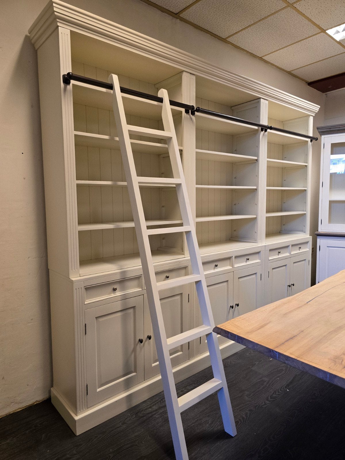 Grote bibliotheekkast | boekenkast met trapje demontabel, Met deur(en), Gebruikt, 200 cm of meer, Onbekend
