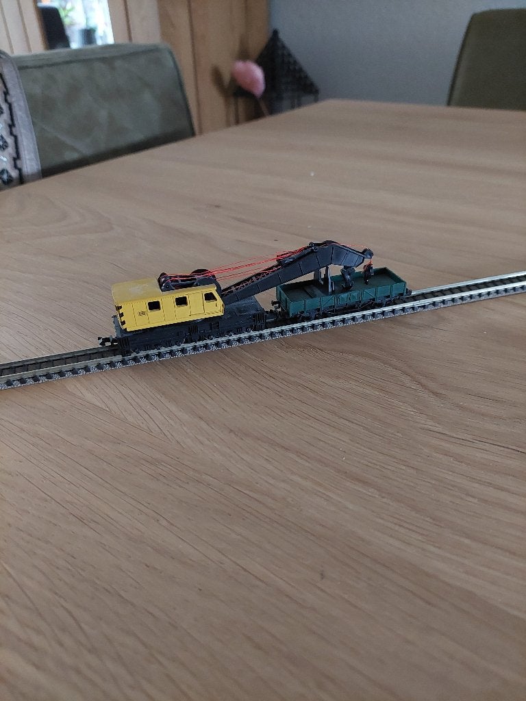 Roco piccolo n Spoorkraan met bijwagen, Gebruikt, Gelijkstroom, Wagon, Ophalen of Verzenden