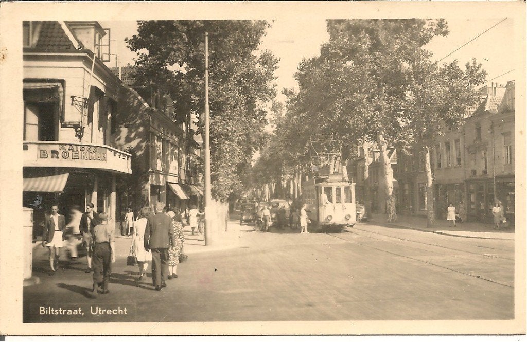 Oude ansichtkaart Biltstraat, Utrecht (1948), Ophalen of Verzenden, 1940 tot 1960, Gelopen, Utrecht