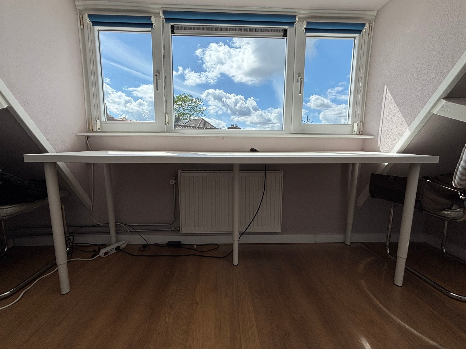 IKEA Lagkapten tafelblad 200x60 & 5 verstelbare Adils poten, Ophalen, In hoogte verstelbaar, Zo goed als nieuw, IKEA