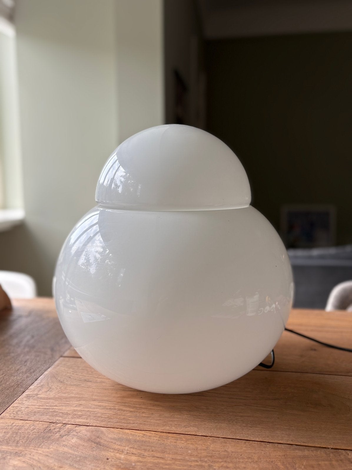 Fontana arte tafellamp Daruma, large, Huis en Inrichting, Lampen | Tafellampen, Ophalen, Zo goed als nieuw, Glas