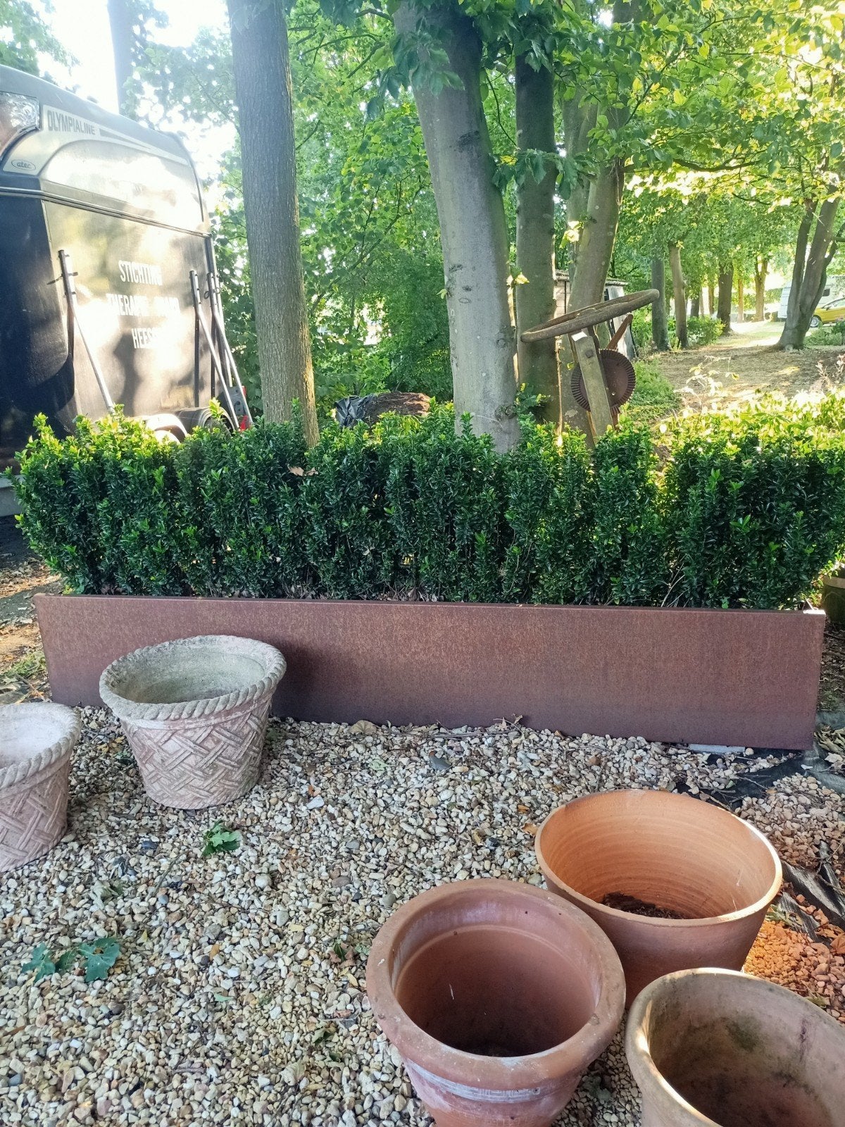 Cortenstaal bloembak, Tuin en Terras, Ophalen, Gebruikt, Metaal