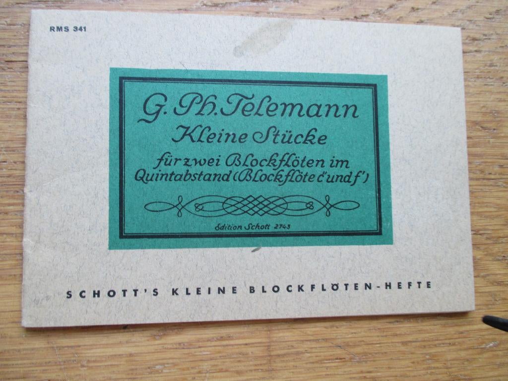 TELEMANN - KLEINE STÜCKE VOOR 2 BLOKFLUITEN, Muziek en Instrumenten, Bladmuziek, Gebruikt, Klassiek, Ophalen of Verzenden, Blokfluit