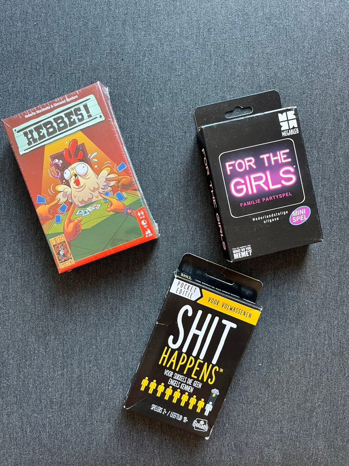 Hebbes!, Shit Happens, For The Girls, Drie of vier spelers, Ophalen of Verzenden, Nieuw