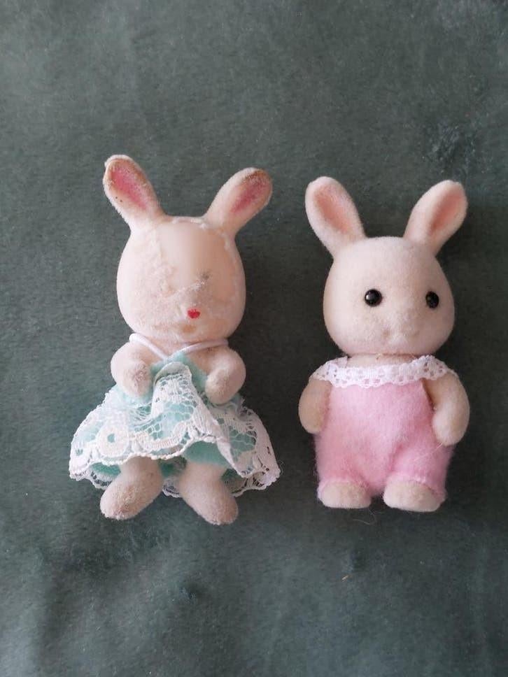 Sylvanian families 2 konijnen, Ophalen of Verzenden, Gebruikt, Popje