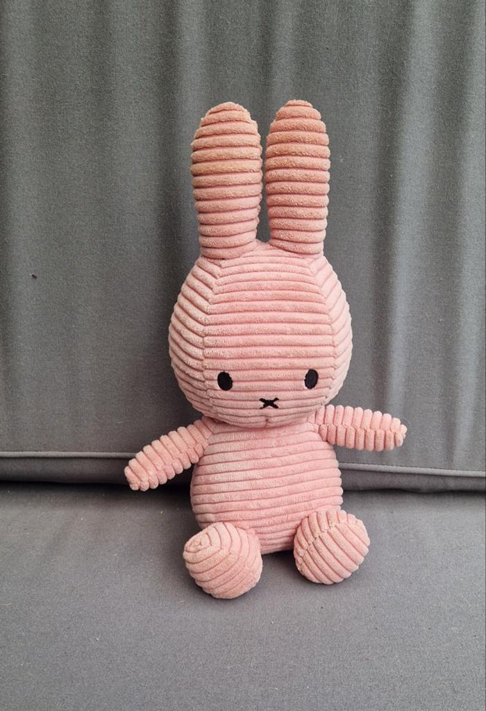 Roze Nijntje knuffel van ribstof, Gebruikt, Overige merken, Konijn, Nijntje