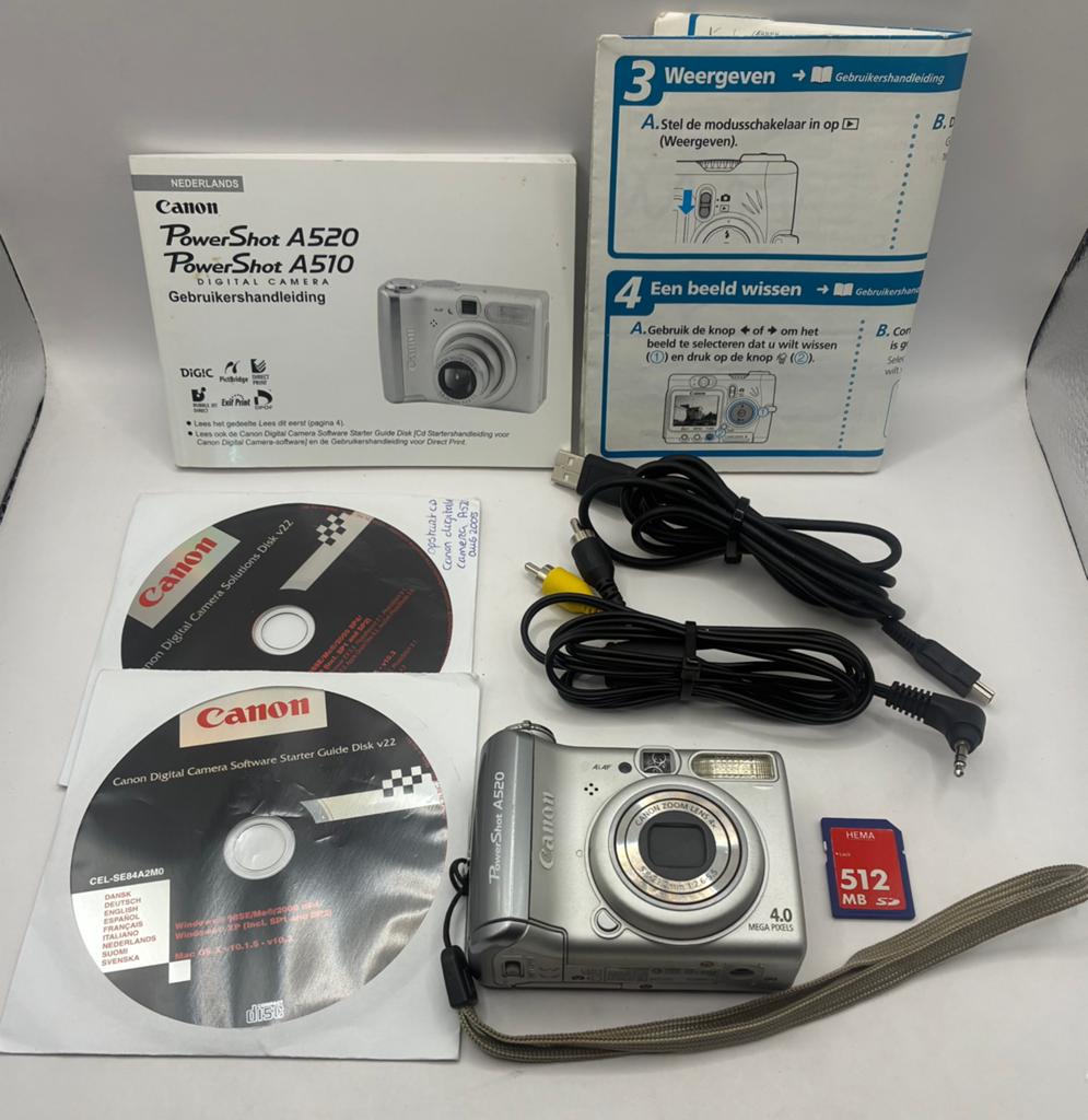 Canon PowerShot A520 - compact camera, Ophalen of Verzenden, Zo goed als nieuw, Canon, 4 t/m 7 keer