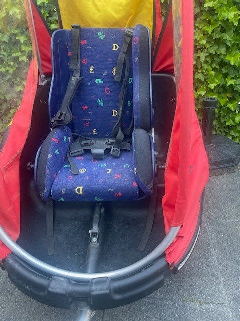 Winther Dolphin Kinderkar met koppelstuk voor op de fiets, Ophalen, Gebruikt, Winther, Kinderkar