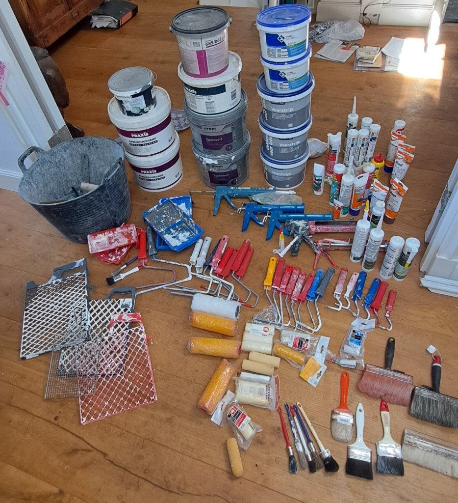 Complete Set Verf- en Schildersmaterialen, Doe-het-zelf en Verbouw, Ophalen, Gebruikt, Overige typen