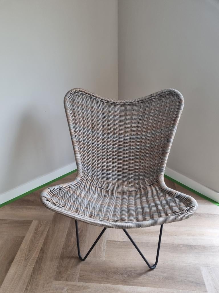 Vlinderstoel - Rotan, Ophalen, Overige kleuren, Riet of Rotan, Zo goed als nieuw