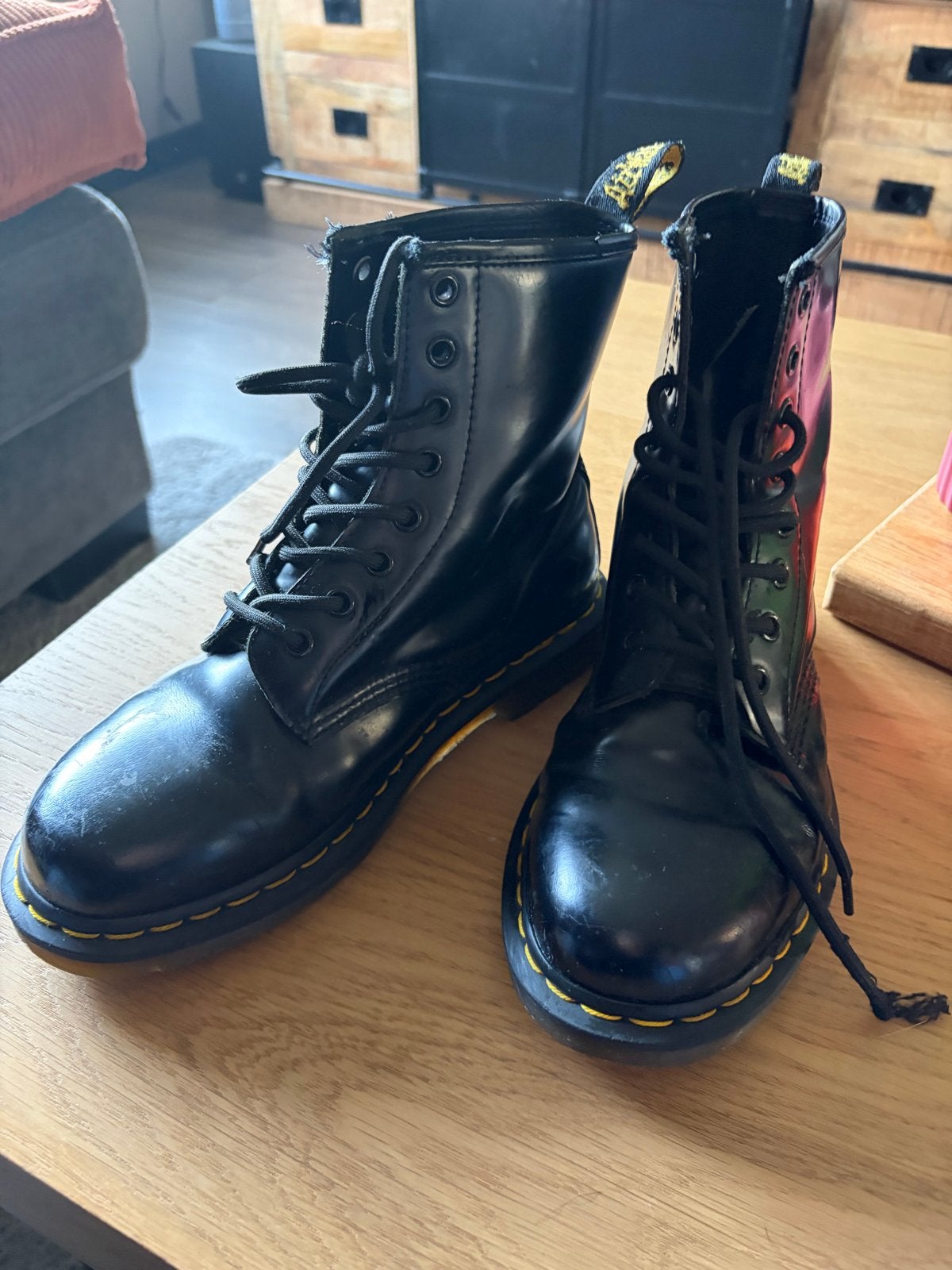 Dr. Martens 1460 Smooth Leer Zwarte Laarzen maat 38, Ophalen, Gedragen, Zwart, Lage of Enkellaarzen