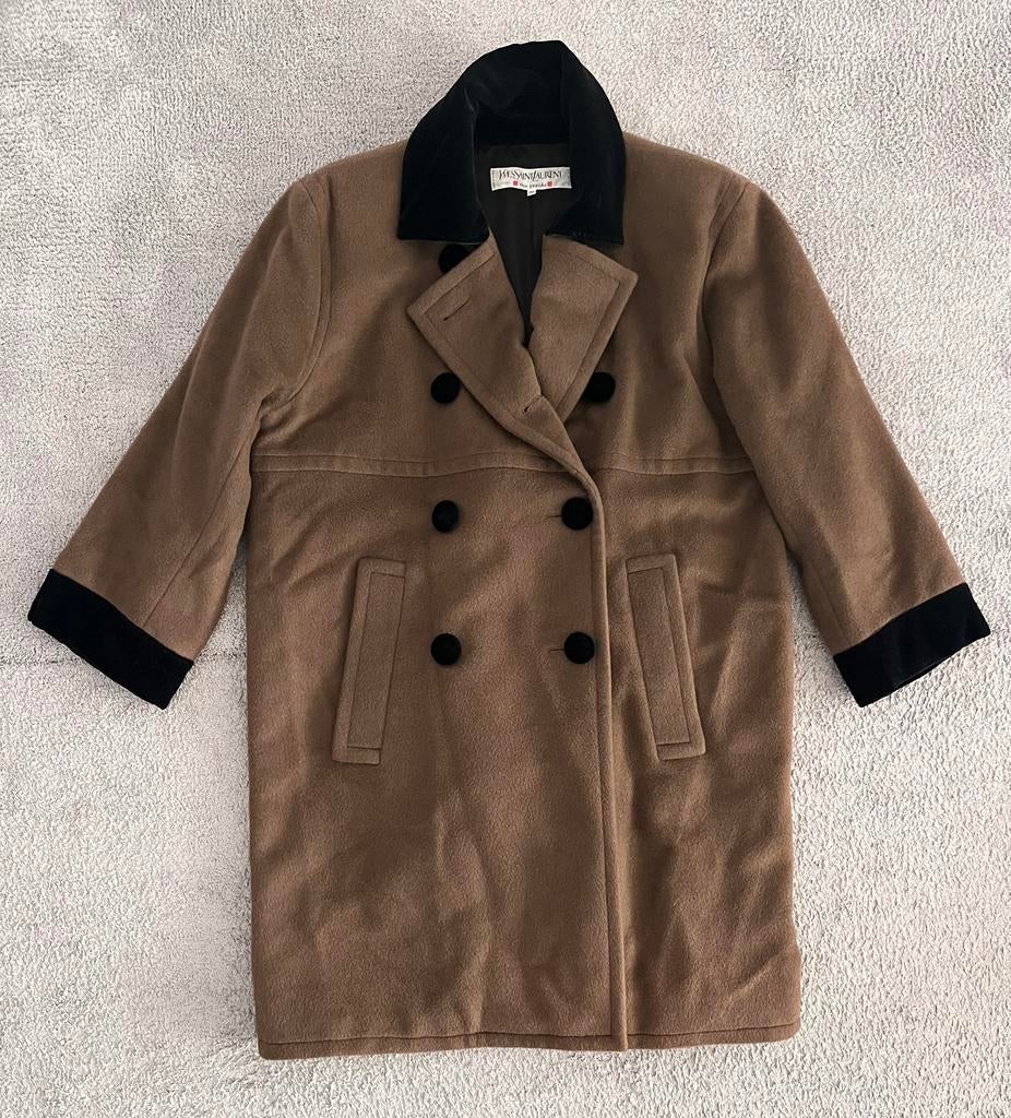 Yves Saint Laurent jas origineel!, Ophalen of Verzenden, Zo goed als nieuw, Maat 38/40 (M), Bruin