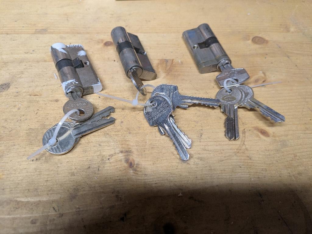 Slot cilinders 60mm, Ophalen of Verzenden, Gebruikt, Rvs, Slot