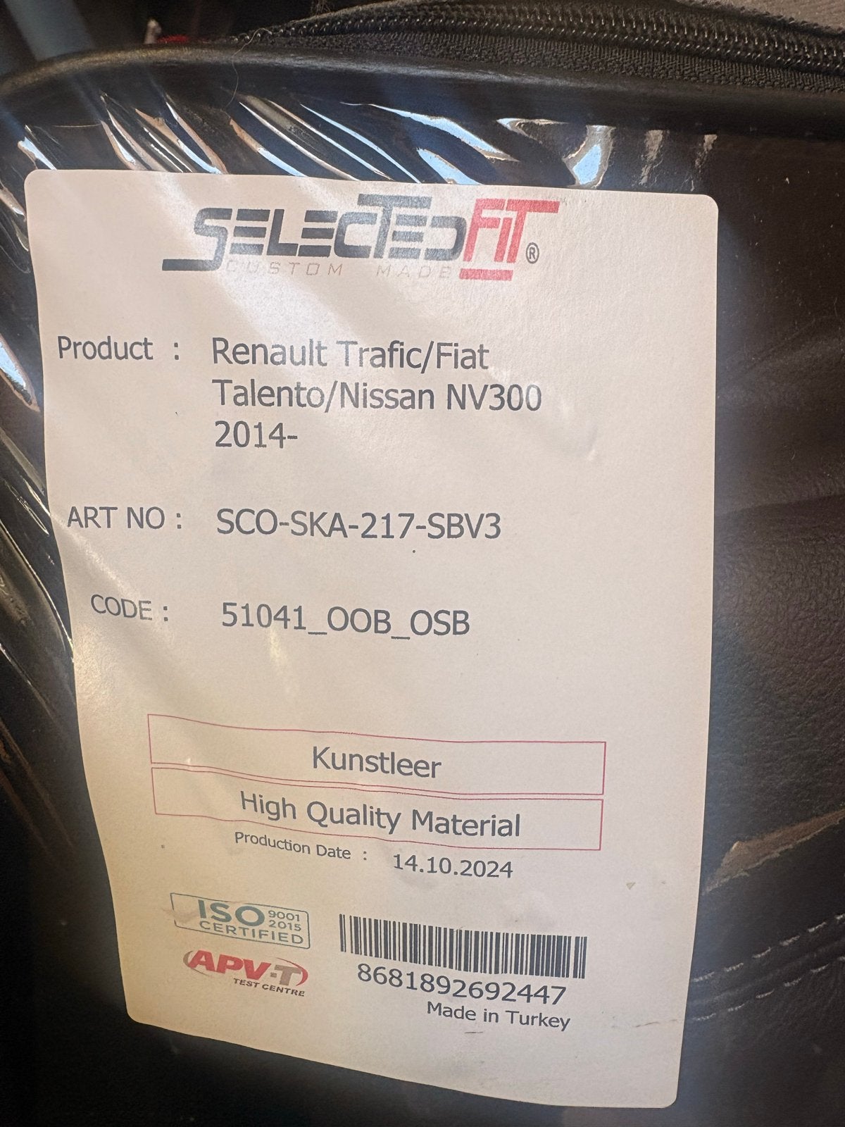 Stoelhoezen Kunstleer Renault Trafic/Fiat Talento/Nissan NV3, Ophalen, Nieuw