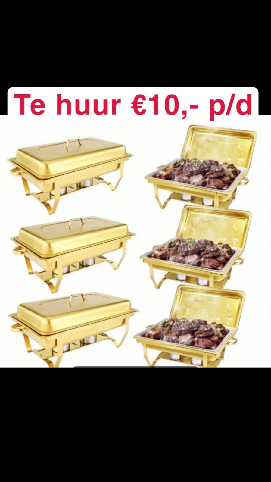 Buffet Te Huur voor warme en koude gerechten - Chafing Dish, Ophalen of Verzenden, Nieuw, Overige