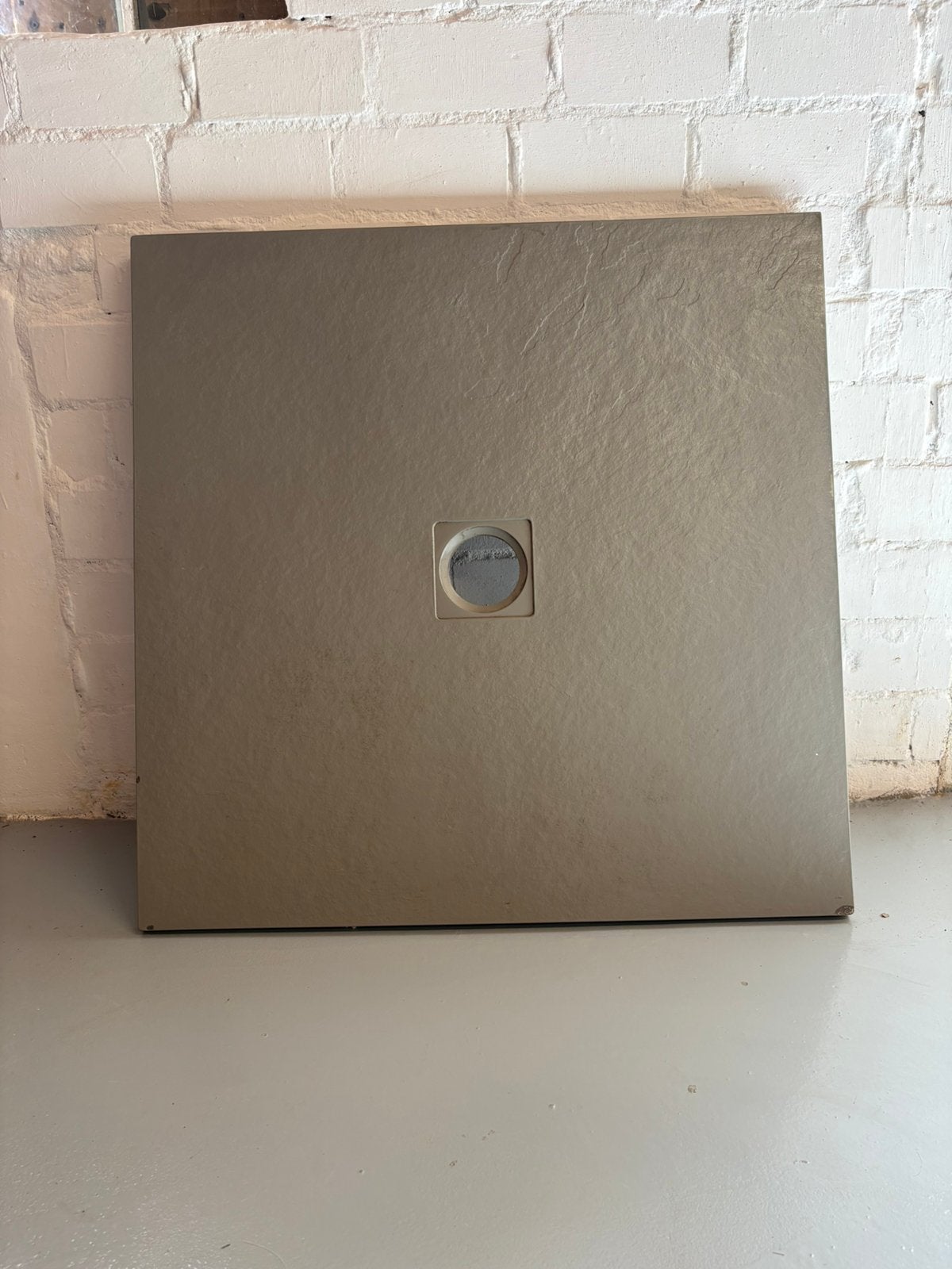Douchebak 90x90 cm antraciet/steenlook inclusief afvoer, Ophalen of Verzenden, Zo goed als nieuw, Douche