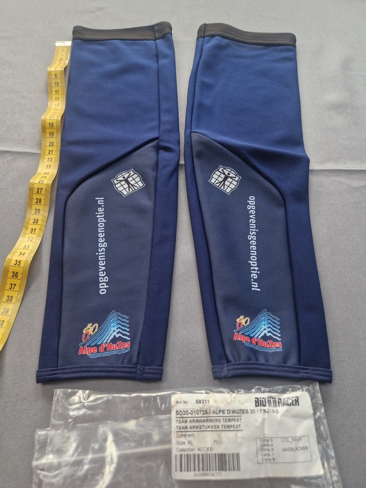 Bioracer Armwarmers Alpe d'Huzes Donkerblauw Maat XL Nieuw, Nieuw, Ophalen of Verzenden, Bioracer, XL