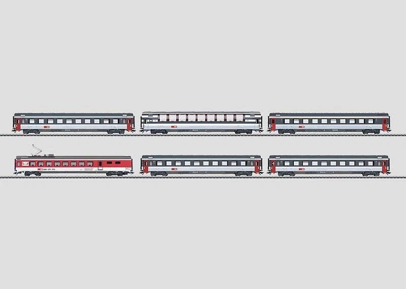 MÄRKLIN 43670: zesdelige set Eurocity rijtuigen SBB, Wisselstroom, Treinset, Ophalen of Verzenden, Zo goed als nieuw