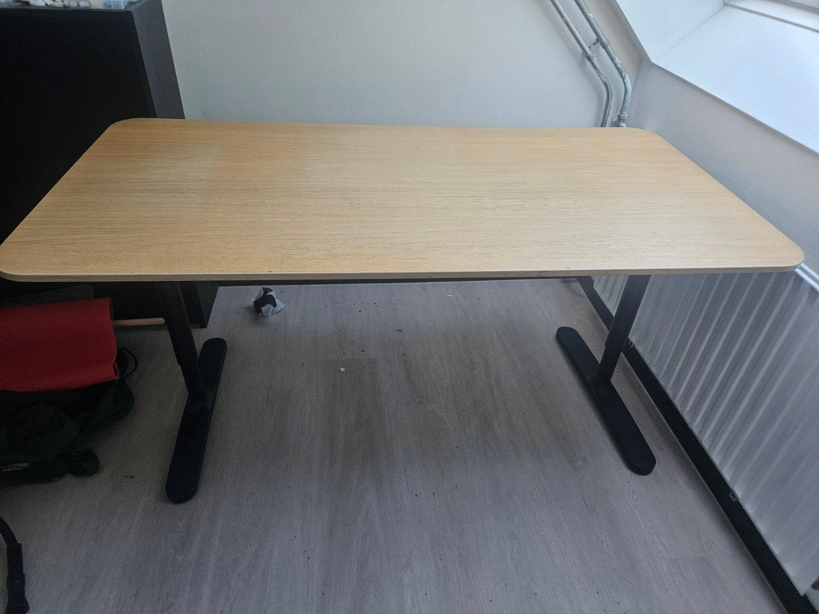 Ikea bureau licht eiken 160x80 - niet in hoogte verstelbaar, Ophalen, Gebruikt, Spaanplaat of MDF, IKEA