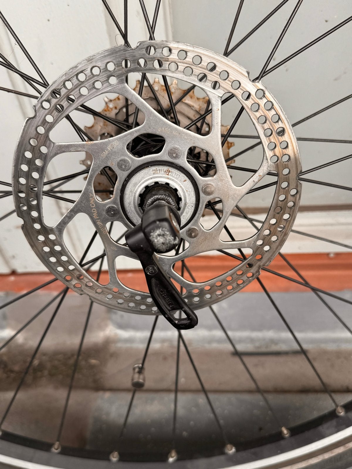 Achter Fietswiel 28  met  schijfrem, Wiel, Gebruikt, Ophalen of Verzenden, Aluminium