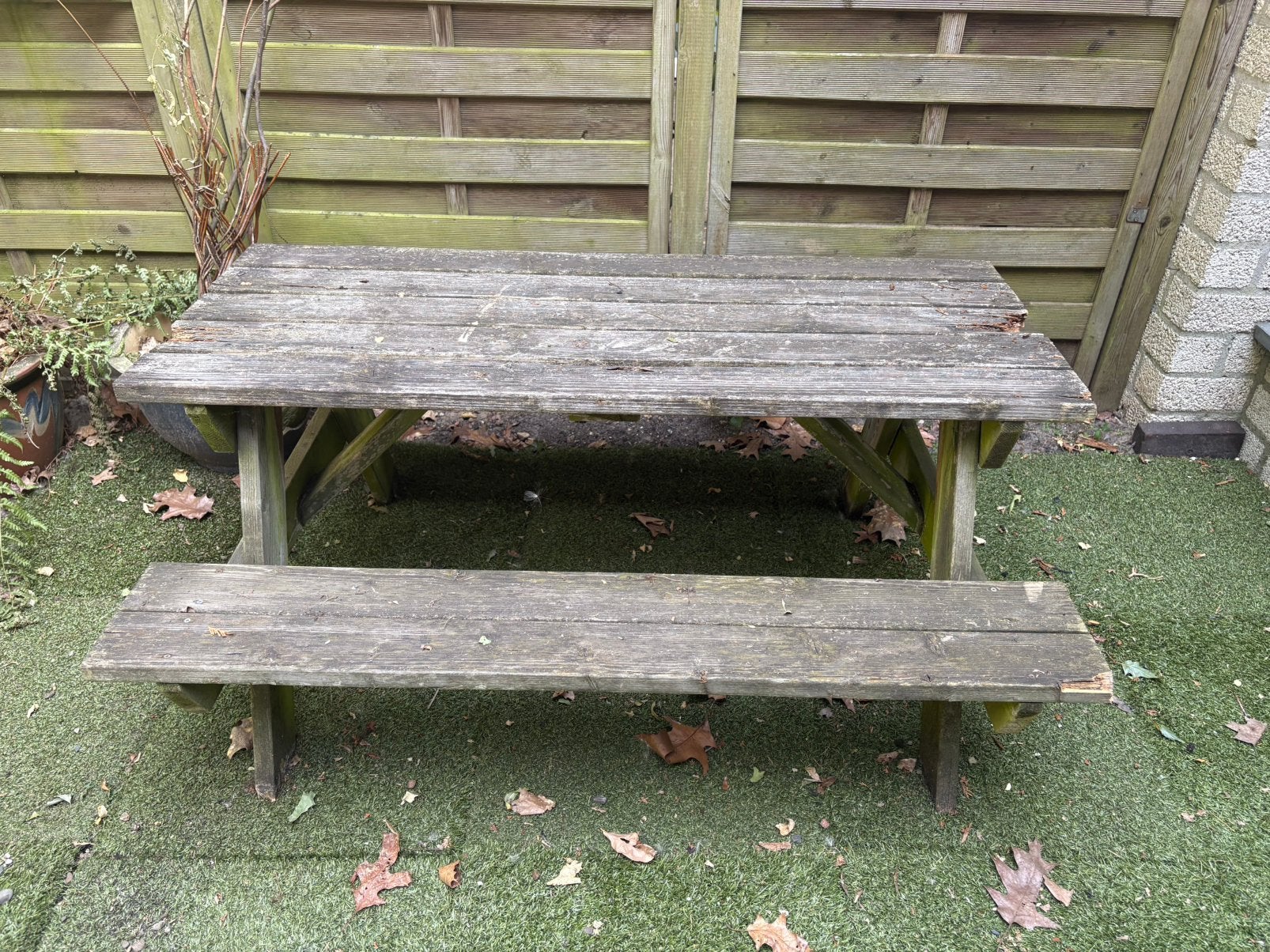 Picknick tafel, Tuin en Terras, Ophalen, Gebruikt, Rechthoekig, Hout