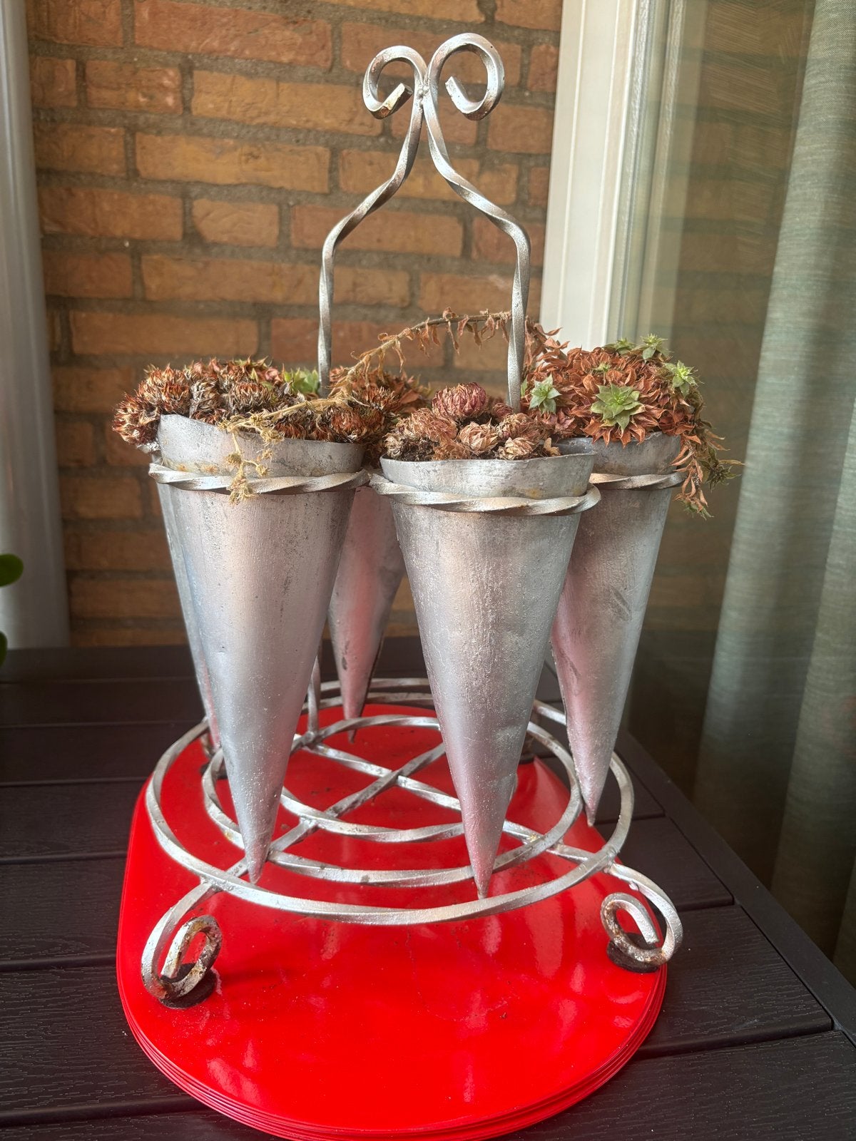Metalen plantenhouder met 6 potten, Ophalen, Gebruikt, Minder dan 60 cm, Binnen