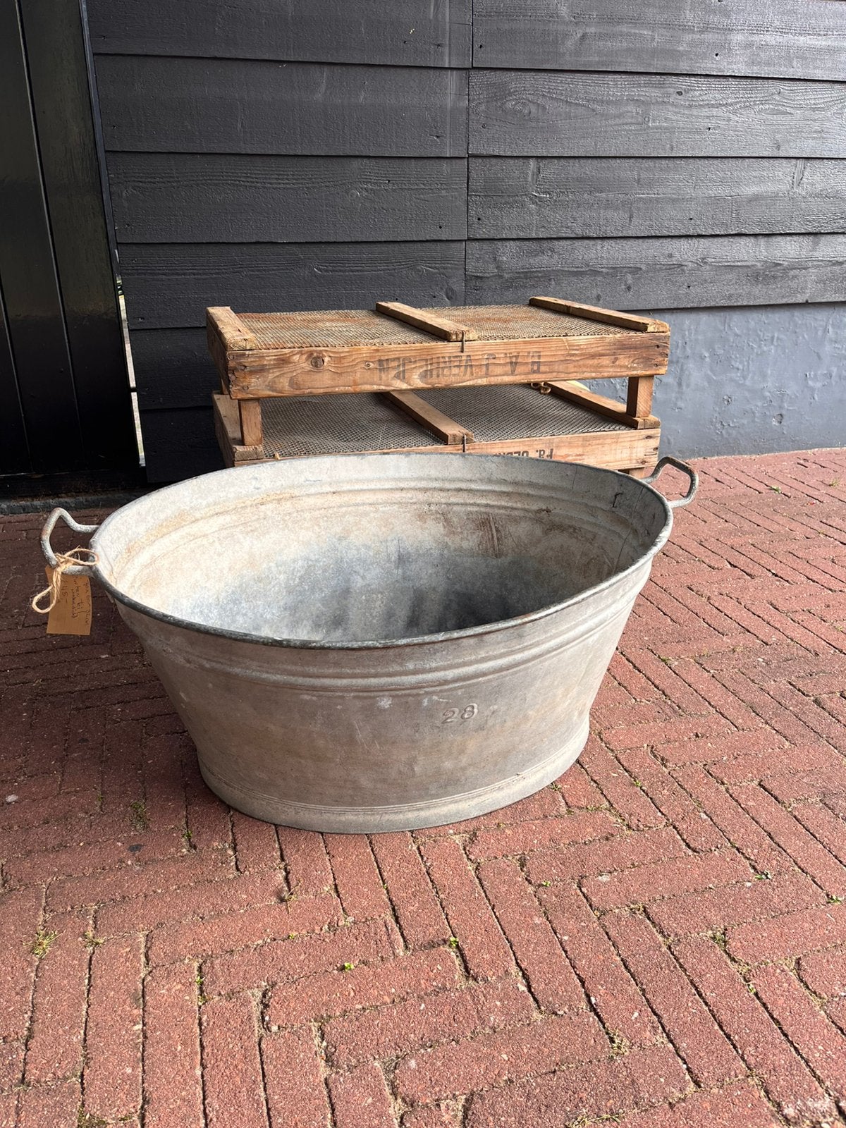 Oude zinken teil, Ophalen, Zo goed als nieuw, Metaal, 30 tot 60 cm
