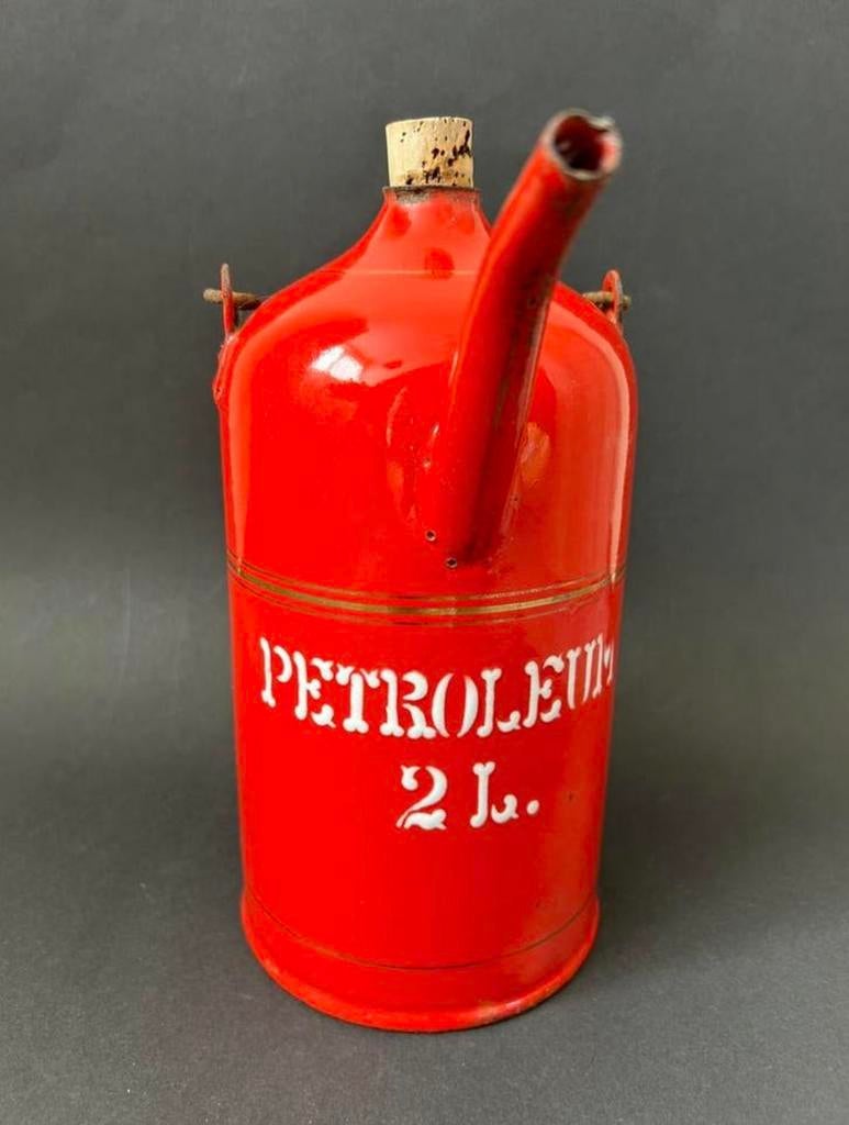 Rood Emaille 2 Liter Petroleumkan, BK, Antiek en Kunst, Antiek | Emaille, Ophalen of Verzenden