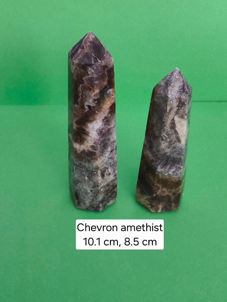 Chevron amethist torens, Ophalen of Verzenden, Mineraal
