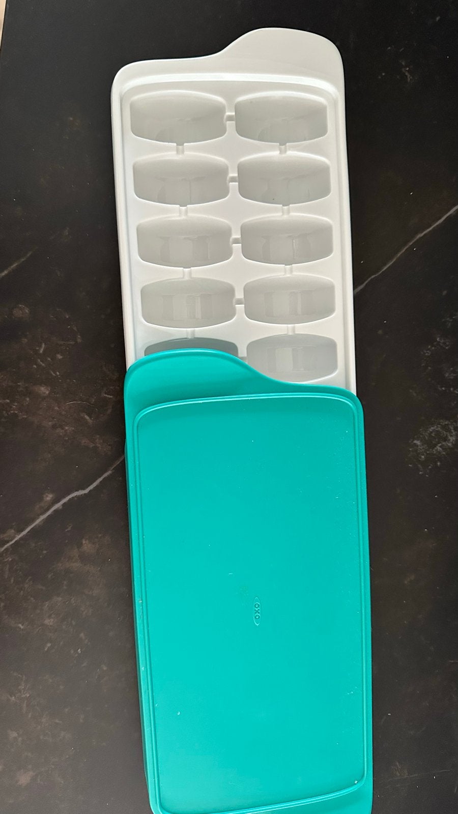 OXO babyhapjes invriezen met deksel - Wit/Turquoise, Ophalen, Overige typen, Kunststof, Zo goed als nieuw