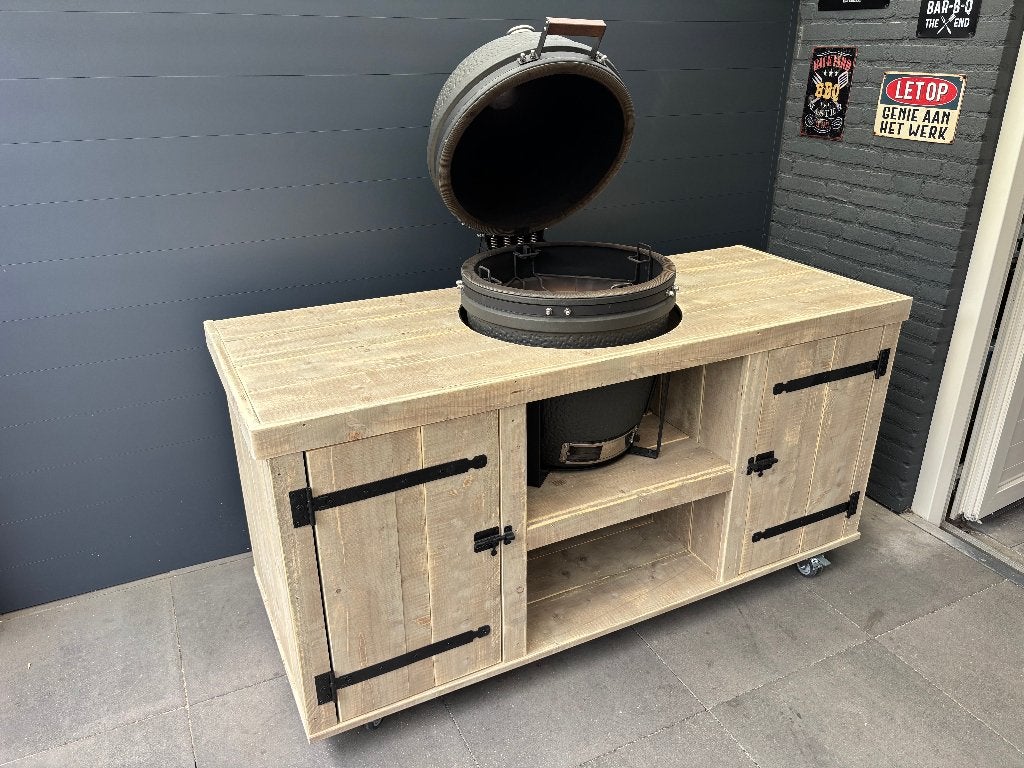 Unieke kwaliteit BBQ-meubel voor kamado, bastard of greenegg, Ophalen, Nieuw, Houtskool